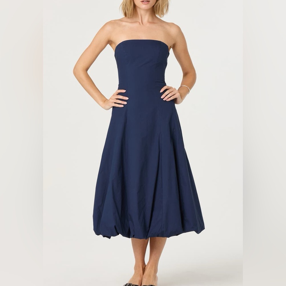 Elegant Navy Blue Midi Dress